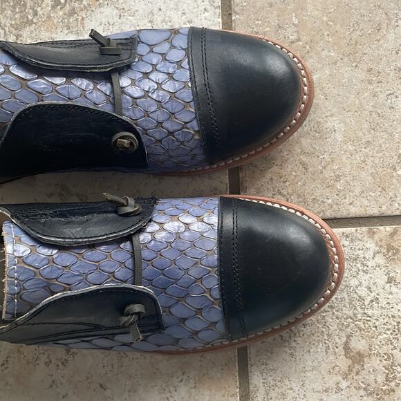 Freebird Malena Leather Oxford Mule Navy Multi - Picture 5 of 16